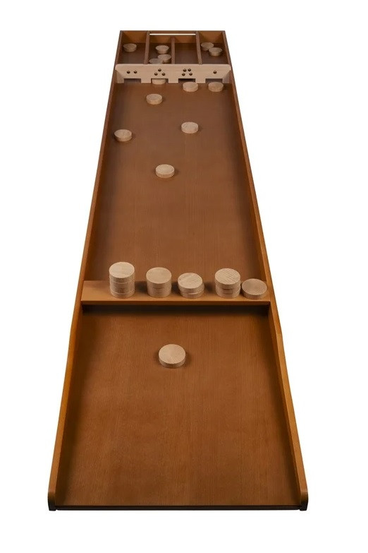 Longfield Sjoelbak Premium - Dark Finish - 200 cm Wedstrijdsjoelbak - met 30 Sjoelstenen